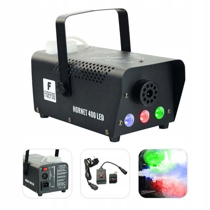 Firefog Hornet 400LED macchina del fumo da 400 W con LED e 2 telecomandi, nera