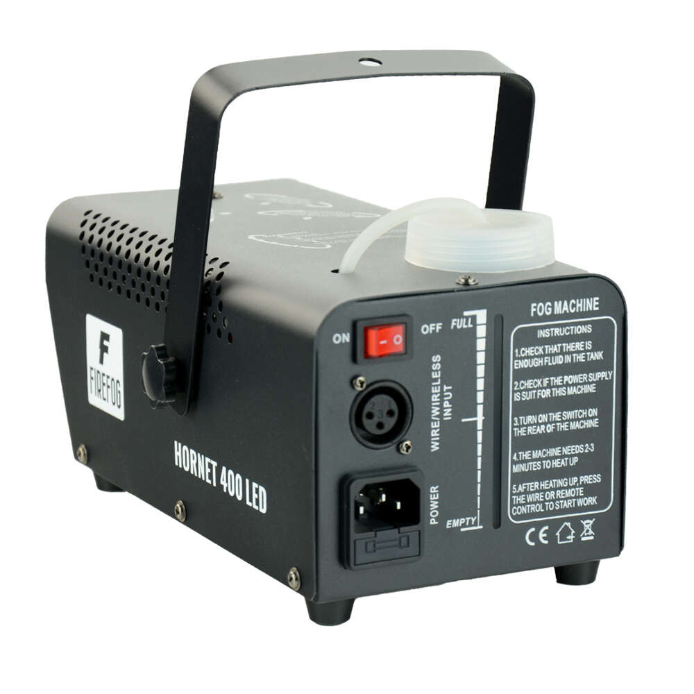 Firefog Hornet 400LED macchina del fumo da 400 W con LED e 2 telecomandi, nera