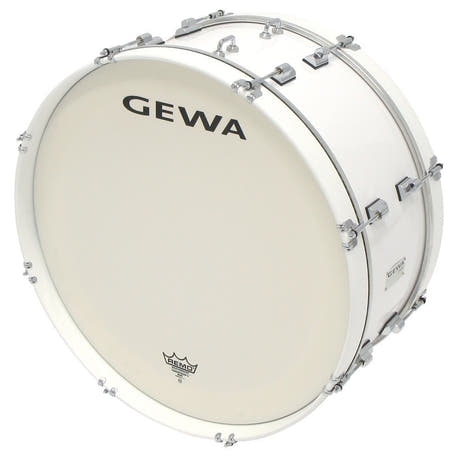 GEWA grancassa da marcia 24" x 10", bianca, pelle Remo