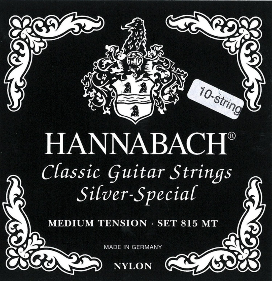Hannabach Corde per chitarra classica Serie 815 per chitarra a 8/10 corde / medium tenion Silver special - set 10-string medium (81510ZMT)