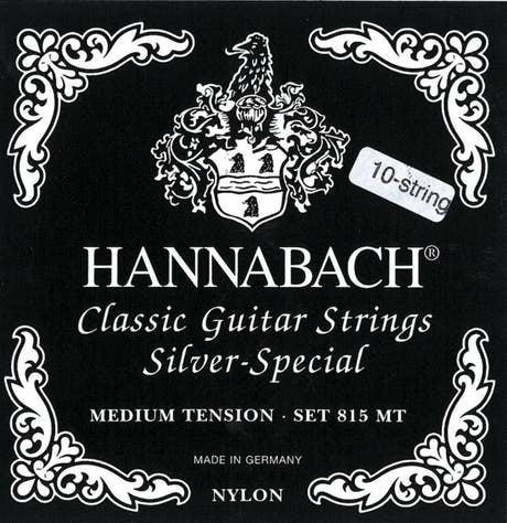 Hannabach Strings for classic guitar Serie 815 For 8/10 string guitar / medium tenion Silver special - Set 8-string medium (81508ZMT)