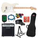Fender Squier Affinity Stratocaster Chitarra elettrica Starterpakke (Olympic White)