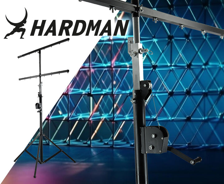 Hardman LS4 wind-up, stativo per luci con doppia barra trasversale, da 1,7 a 4,3 m