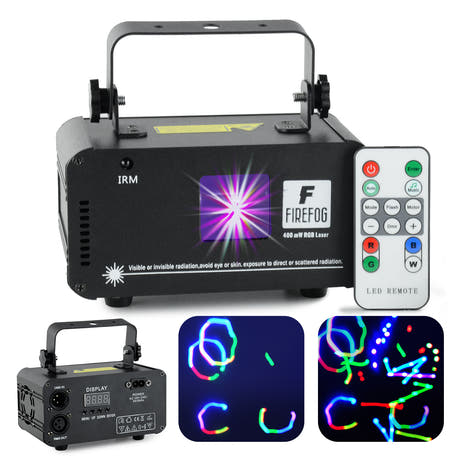 Firefog RGB laser disco 400 mW con DMX e telecomando