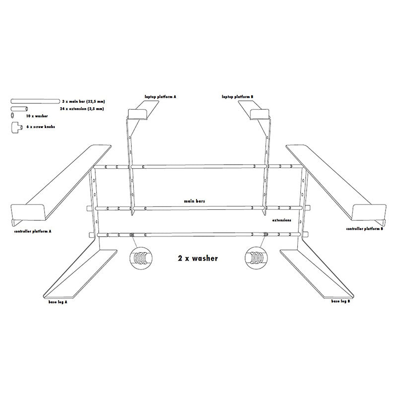 Supporto per laptop per DJ, Controller e Mixer