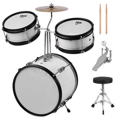 V-TONE VD Junior WH Set di tamburi per bambini – Set di tamburi acustici bianchi per bambini