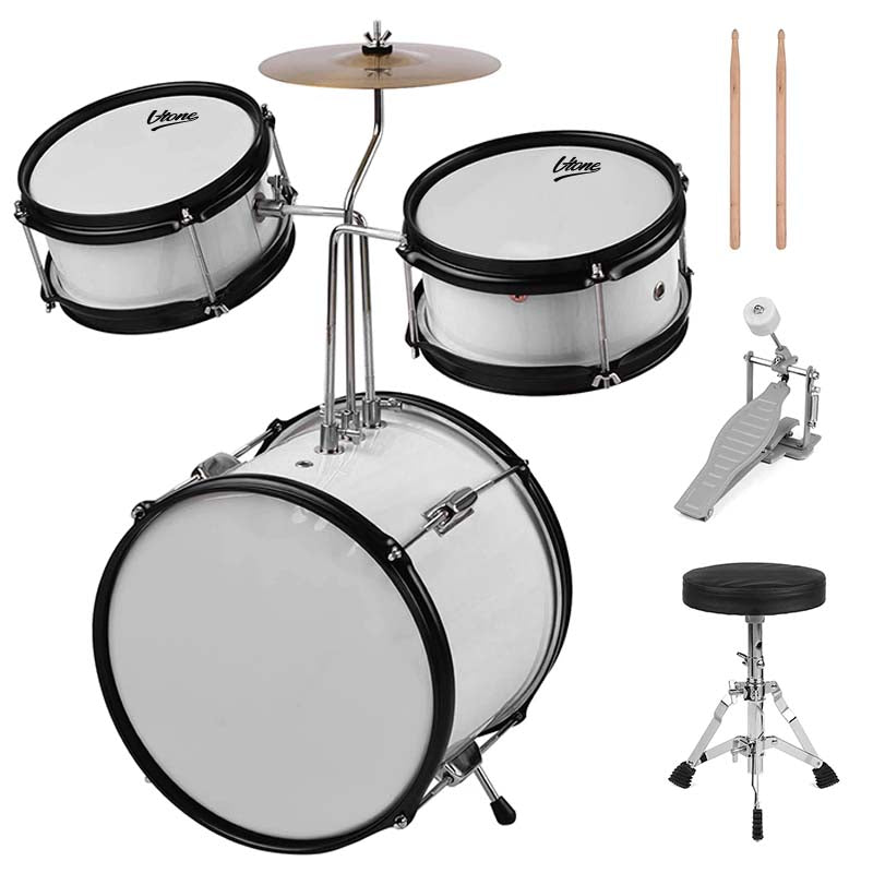 V-TONE VD Junior WH Set di tamburi per bambini – Set di tamburi acustici bianchi per bambini