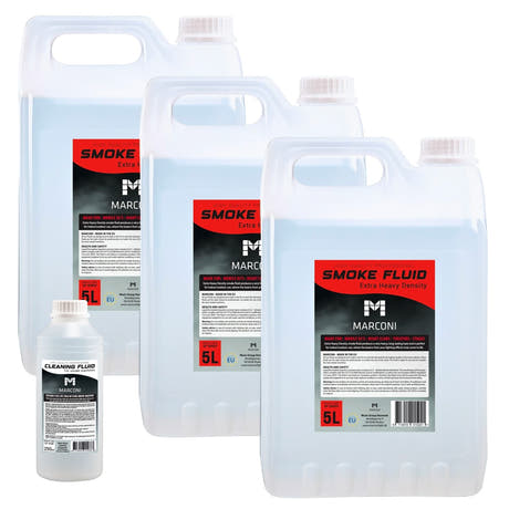3 x 5L Liquido per Fumo (Extra Heavy Density) + 250ml Liquido di Pulizia