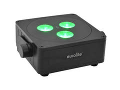 EUROLITE Set 4x AKKU IP Flat Light 3 bk + Caricatore + Borsa morbida