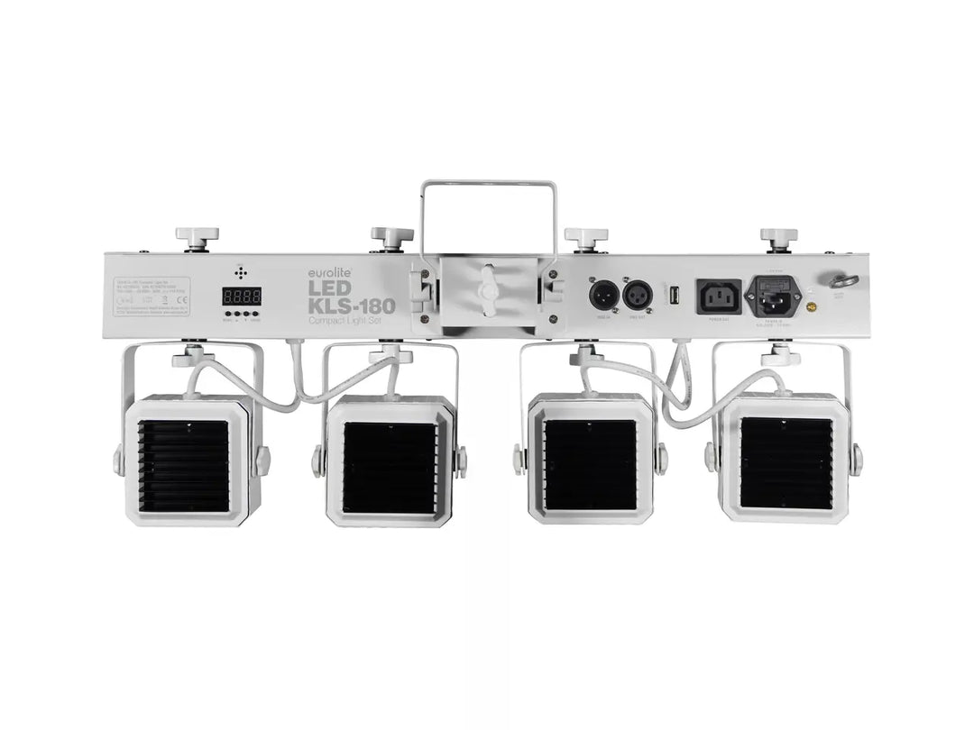 EUROLITE Set LED KLS-180 bianco + supporti per altoparlanti BS-2 EU bianchi