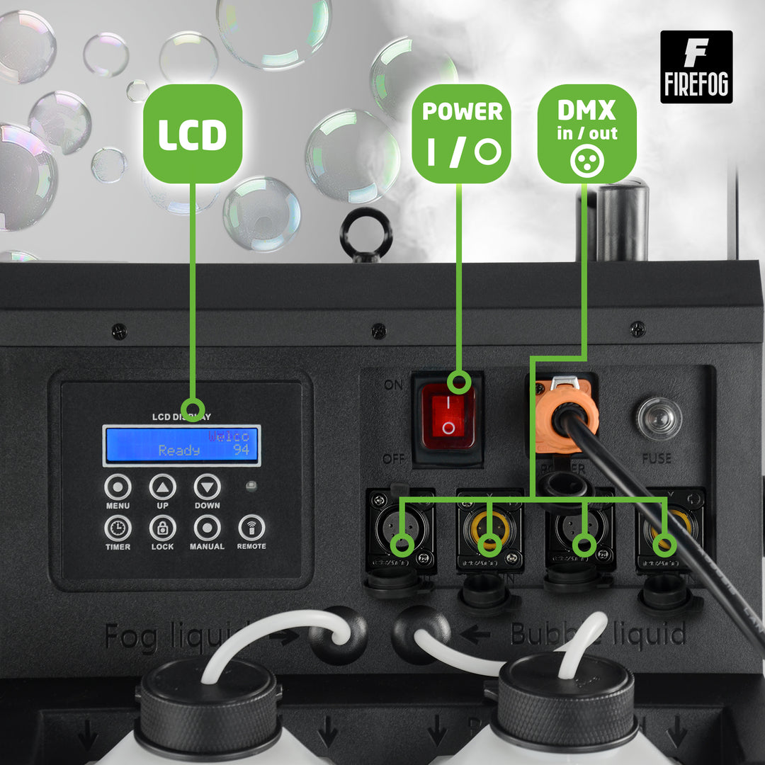 Firefog BUBBLE FOGGER 2000 macchina del fumo e delle bolle con LED e DMX