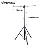 Hardman HLS2 stativo per luci con T-bar, 2,5 m, 70 kg, nero