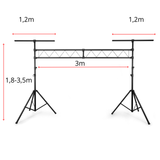 Ponte luci Hardman SDLS1 su stativi, alto 3,5 m e largo 3 m