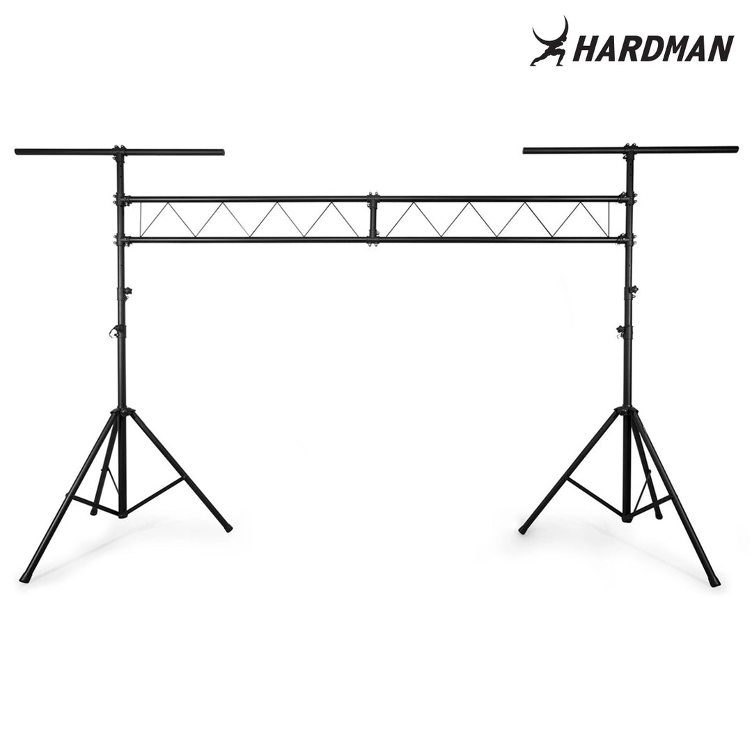 Ponte luci Hardman SDLS1 su stativi, alto 3,5 m e largo 3 m