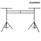 Ponte luci Hardman SDLS1 su stativi, alto 3,5 m e largo 3 m
