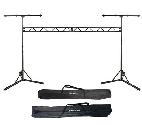 Hardman SDLS8 traliccio luci su supporti, alto 3,5 m e largo 3 m, due borse