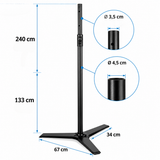 Hardman HLK57-PRO – Supporto professionale per altoparlanti e luci 133–240 cm, 70 kg
