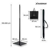 Supporto a colonna Hardman HLK980-PRO con base in acciaio pesante, da 1,3 a 2 m