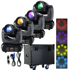 Lucendi BEAM100 moving head, set da 4 pezzi e case