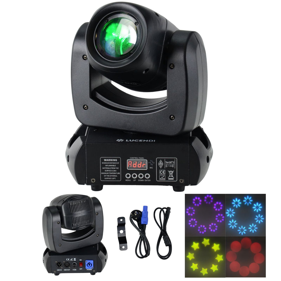 Lucendi BEAM100 moving head, set da 4 pezzi e case