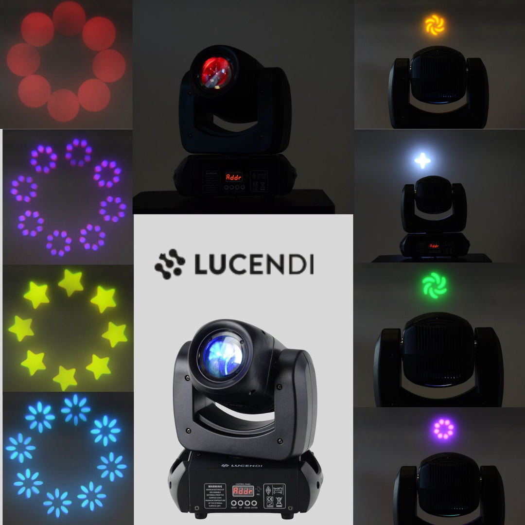 Lucendi BEAM100 moving head, set da 4 pezzi e case