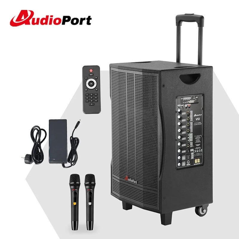 Audioport V12 cassa attiva portatile 350 W con 2 microfoni