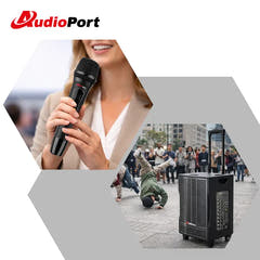 Audioport V8 cassa attiva portatile 250 W con 2 microfoni