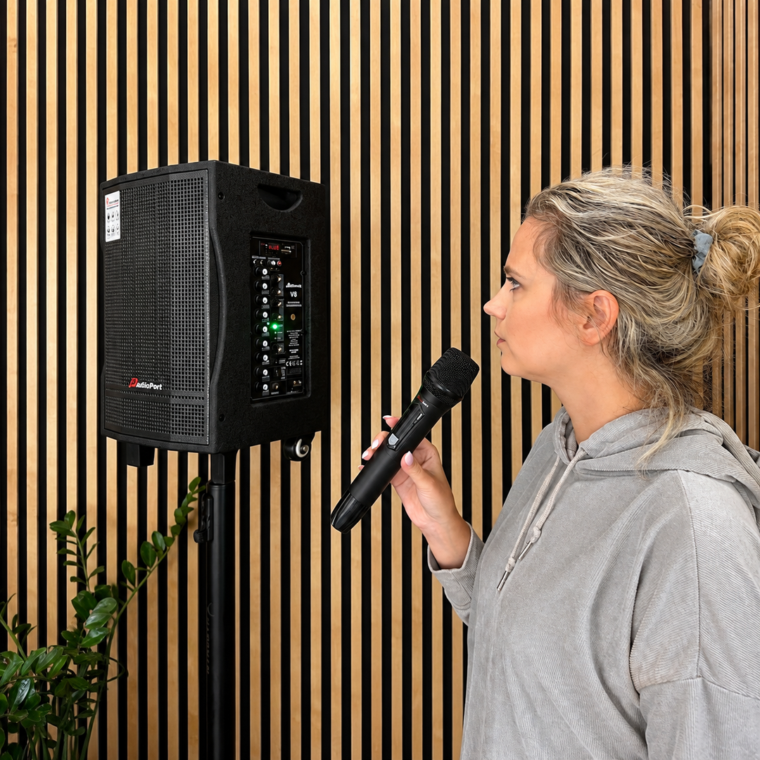 Audioport V8 cassa attiva portatile 250 W con 2 microfoni