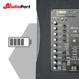 Audioport V8 cassa attiva portatile 250 W con 2 microfoni