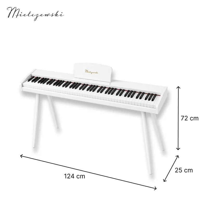 Mielczewski Canzonetta digitalpiano con gambe, bianco