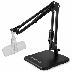 Supporto per microfono da tavolo Hardman con base pesante e braccio, fino a 2,5 kg