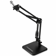 Supporto per microfono da tavolo Hardman con base pesante e braccio, fino a 2,5 kg