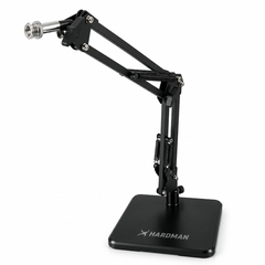 Supporto per microfono da tavolo Hardman con base pesante e braccio, fino a 2,5 kg