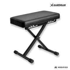 Panca per pianoforte richiudibile Hardman SB006, nera, fino a 150 kg