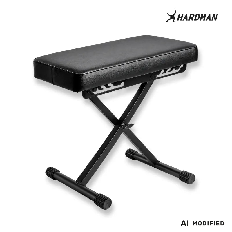 Panca per pianoforte richiudibile Hardman SB006, nera, fino a 150 kg