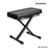 Panca per pianoforte richiudibile Hardman SB006, nera, fino a 150 kg