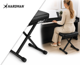 Panca per pianoforte richiudibile Hardman SB006, nera, fino a 150 kg