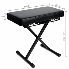 Panca per pianoforte richiudibile Hardman SB006, nera, fino a 150 kg