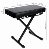 Panca per pianoforte richiudibile Hardman SB006, nera, fino a 150 kg
