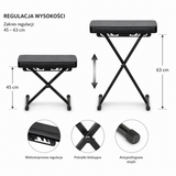 Panca per pianoforte richiudibile Hardman SB006, nera, fino a 150 kg