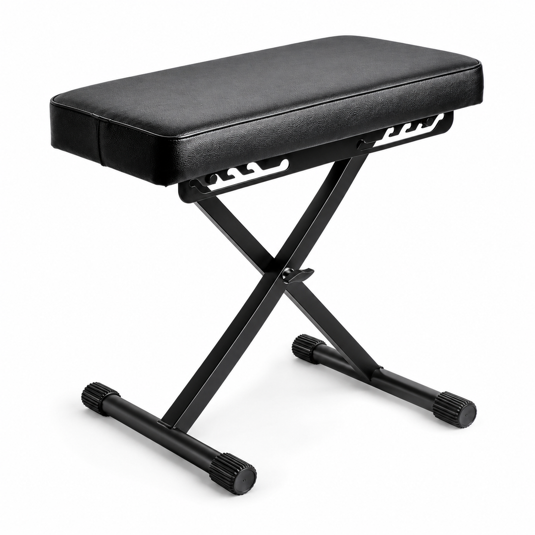 Panca per pianoforte richiudibile Hardman SB006, nera, fino a 150 kg