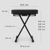 Panca per pianoforte richiudibile Hardman SB006, nera, fino a 150 kg