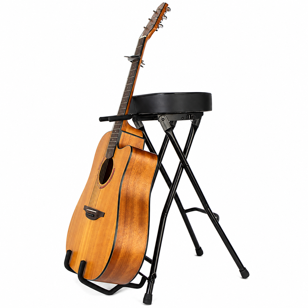 Hardman SB207 poggiapiede per chitarra con poggiapiedi e supporto per chitarra.