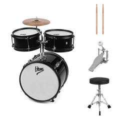V-TONE VD Junior BK set di batteria per bambini – Set di batteria acustica per bambini