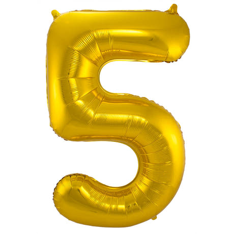 Palloncino a Forma di Numero 5 (Oro, 86 cm)