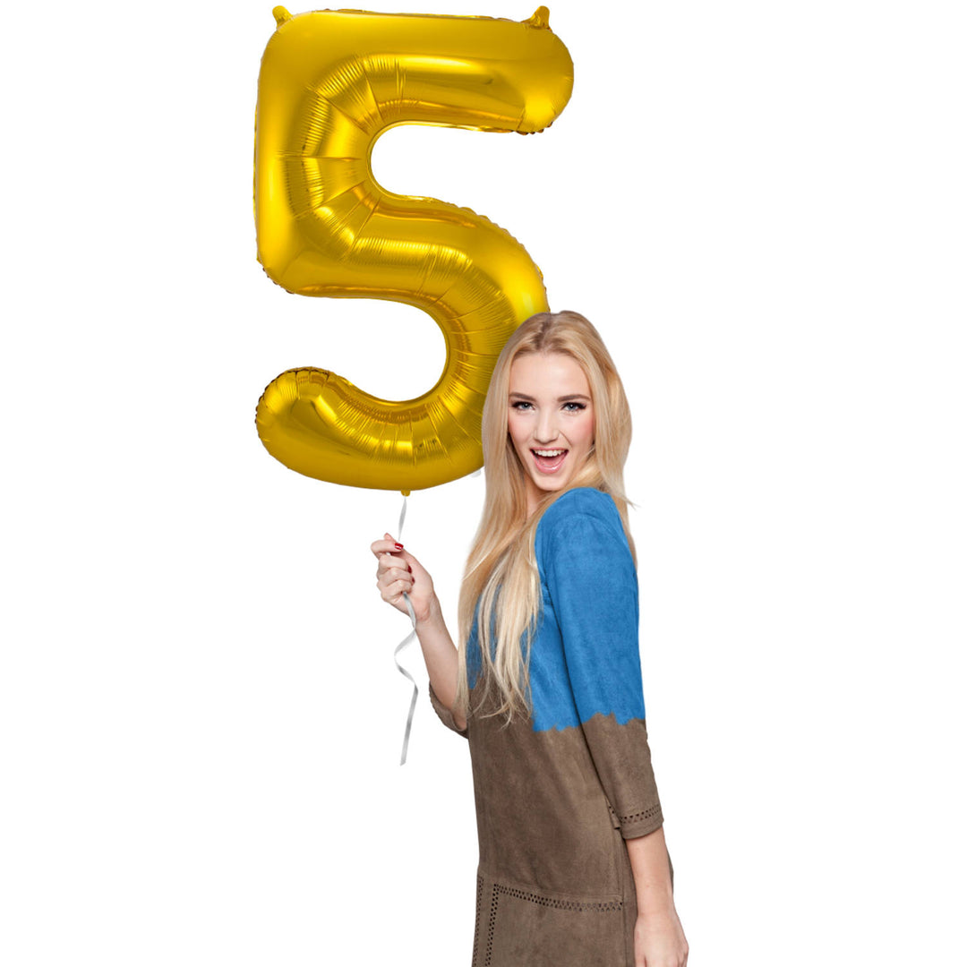 Palloncino a Forma di Numero 5 (Oro, 86 cm)