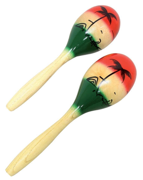 GEWA Club Salsa maracas in legno, dipinte a mano, 19 cm (coppia)