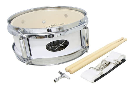 Basix Junior tamburo da marcia 10" x 4", bianco