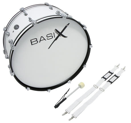 Basix grancassa da marcia 24" x 10", bianca, con cinghia di trasporto e battente