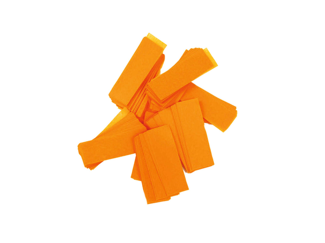TCM FX Slowfall Confetti rettangolare 55x18mm, neon-arancione, attivo ai raggi UV, 1kg